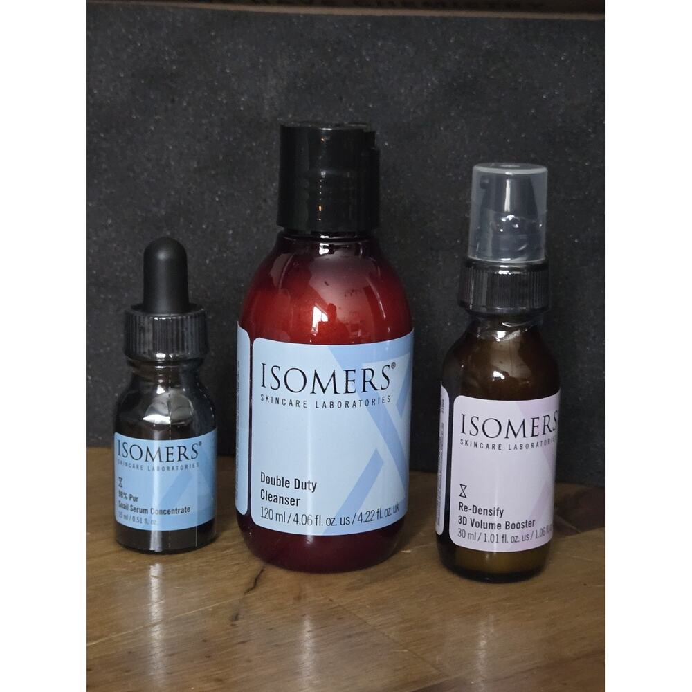Lot of 3‎ Isomers Skincare Lab 98% PUR Snail Serum, Double Duty, RE-densify VOL